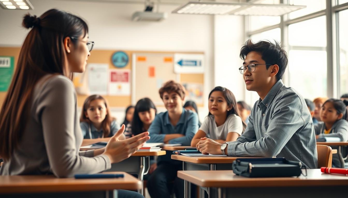 Student using a study guide to organize academic notes